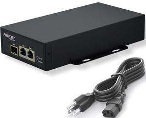 PROCET Industrial PoE++ Fiber Optic PoE Power Injector, 95W, Gigabit IEEE802.3bt, Wide Temp -40 to 149, PT-PSE109GBRO-A-S