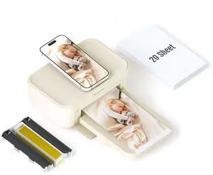 HPRT Photo Printer 4x6,+20 Sheets&1ribbon,Wi-Fi Wireless Instant Picture Printer for iPhone, Android, Smartphone, Thermal Dye-Sublimation, AR Video Printing,Portable Photo Printers for Home Use