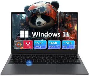 Auusda T1568 Laptop, 15.6'' FHD, AMD Ryzen 7 5825U, 16GB RAM, 1.5TB NVMe, Gray