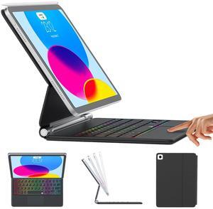 for Samsung Galaxy Tab S10+ Plus/S9+ Plus/S9 FE+ Plus/S8+ Plus/S7+ Plus/S7 FE Case with Keyboard 12.4" Floating Cantilever Magnetic,Multi-Touch Trackpad - Backlit (Black)