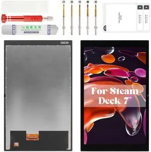 for Steam Deck Screen Replacement for Steam Deck LCD for Steam Deck Display Touch Digitizer Replacement Handheld Game Console Screen Assembly Kits Black (Anti-Glare Frosted Edition)