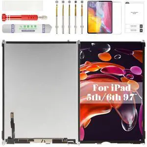 for iPad 5 Screen Replacement Display for iPad 6th Gen Screen Replacement Kit for iPad A1822 LCD Screen Replacement 9.7 2017 2018 A1823 A1893 A1954 (Without Digitizer)