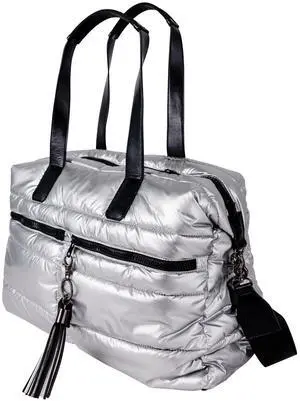 Citi Collective Gallery Weekender Bags for Women-Silver | Versatile Work Bag | Travel Bag with Adjustable Straps for women | Laptop sleeve inside comes with bonus shoe bag & more