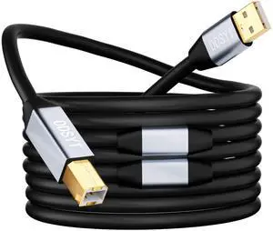DDSYT USB 2.0 Printer Cable 75ft, USB-A to USB-B 2.0 Cable with 480 Mbps Transfer Speed for Printer or External Hard Drive, Gold-Plated Connectors