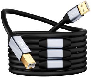 DDSYT USB 2.0 Printer Cable 100ft, USB-A to USB-B 2.0 Cable with 480 Mbps Transfer Speed for Printer or External Hard Drive, Gold-Plated Connectors