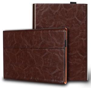 Gexmil Leather Case Compatible with Microsoft Surface Go 4/3/2/1 2023/2021/2020/2018,Support Type Cover Keyboard,with Pencil Holder, Magnetic Closure,Portfolio Business Cover,Dark Brown