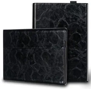 Gexmil Leather Case Compatible with Surface Pro X Plus 2024,Pro X 2020/2019 13 Inch,with Pencil Holder, Support Type Cover Keyboard,Magnetic Closure,Multi-Angle Portfolio Business Cover,Black