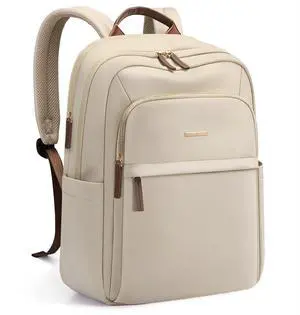 GOLF QUALITY Travel Backpack for Women Personal Carry On Bag Business Weekender Hiking Multilayer Laptop Bag,16 Inch,Apricot