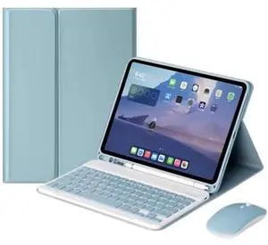 kaidisen Keyboard Case Mouse for Galaxy Tab S6 Lite 10.4" 2024/2022/2020 (SM-P620/P625/P613/P619/P615/P610), Detachable Cute Color Keyboard Case with S Pen Holder,Mist Blue