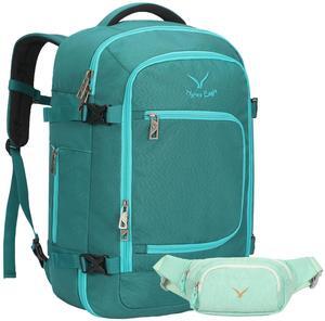 Hynes Eagle Travel Backpack 40L Flight Approved Carry on Backpack Men Large Cabin Weekender Laptop Backpack Women 15.6 inches Teal with Waist Pack Mint Green