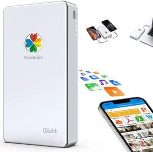 iDiskk 2TB App-le Certified External Hard Drive for iPhone 16,15 & iPad Android Mobile 2TB Photo Stick,MacBook and PC, Photo Storage Phone Drive to Bacukp Photos/Videos,Files for iPhone14/13/12/11/X
