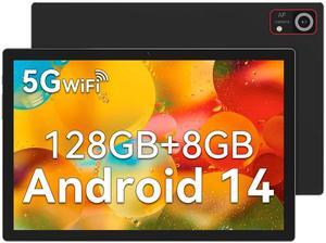 2025 Latest Tablet Android 14 Tablets 10 Inch, 128GB ROM+8GB RAM (4+4 Virtual)+512GB Expandable, Octa-Core Processor, 10 Inch Tableta with 5G WiFi, 7000mAh Battery Tablet PC, Dual Camera, BT5.0--Black