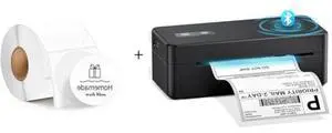 2410BT Portable Thermal Shipping Label Printer with 750Pcs 2x2 Roll White Thermal Labels