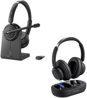LEVN Wireless Headset with Mic for Work, Wireless Headphones for TV