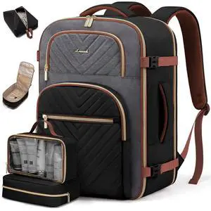LOVEVOOK Travel Backpack Carry on Flight Approved 40L,Waterproof TSA Travel Essentials Personal Item Backpack for Women Men,Large Carry on Luggage Suitcase Travel Bag for Airplane with 3 Packing Cubes