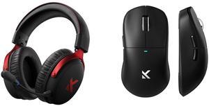 MCHOSE V9 Wireless Gaming Headset, M7 Ultra Wireless Gaming Mouse, 7.1 Surround Sound, Noise Canceling Mic, Tri-Mode Connection, 8K Polling, 53g Lightweight Ergonomic