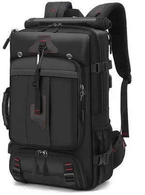 Mfinesun Travel Backpack for Men, 50L Large Carry on Backpack Durable Convertible Duffle Bag Fit for 17 Inch Laptop with Shoe Compartment, Wet Pocket