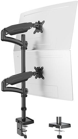 MOUNT PRO Vertical Dual Monitor Mount, Stacked Monitor Stand for 2 Computer Screens up to 32 inches, Fully Adjustable Gas Spring Display Desk Mount, Each Arm Holds up to 17.6lbs, VESA Mount