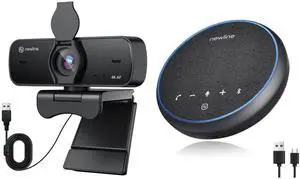 N newline 4K HD PC Webcam-NewEye 60s & Conference Speaker & Bluetooth Microphone,360deg Voice Pickup, AI Noise Reduction-Newpie