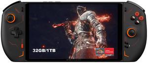 QUJUSO ONEXPLAYER 2 Handheld Game Console Portable 8.4" PC Mini Laptop UMPC Tetachable Handle 2560 * 1600 Display Screen Win 11 AMD Ryzen 7 6800U 32GB LPDDR4 RAM/1TB NVMe M.2 SSD (Black)