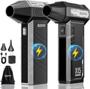 SDFM Compressed Air Duster - 180,000 RPM Electric Air Duster - with Brushless Motor, 3-Gear Adjustable Air Duster - for Keyboard, PC, Car, Air Bed, and Home Cleaning