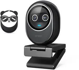 EMEET Piko+ Webcam 4K, World's 1st Dual-Camera AI-Powered 4K Camera, 1/2.55'' Sony Sensor, 3 Mics&3 Sound Modes, Panda Magnetic Privacy Cover, USB C-C&C-A, Ideal for Livestreamers and Content Creators