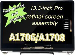 New A1706 A1708 LCD Display Screen Full Assembly Replacement for MacBook Pro 13" 2016 2017 EMC 3163 3164 3071 2978 (Grey)