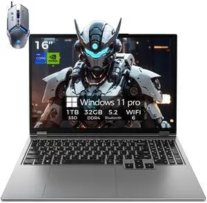 TOPGRO Gaming Laptop Computer, 16" FHD 60Hz Display, Core i9-9980HK/ GeForce GTX1650(8C/16T, Up to5.0Ghz), Business Laptop 32GB DDR4 RAM, 1TB PCIe3.0 SSD/HDMI/Webcam/Backlit Keyboard/Wi-Fi 6/Win11 Pro