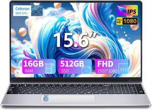 15.6 Inch Laptop Computer, Gaming Laptop, Laptops 16GB RAM 512GB SSD N95 Processor (up to 3.4GHz), FHD IPS 1920 x 1080 Laptop Computers Supports 180 Angle Opening Backlit Keyboard Fingerprint Unlock