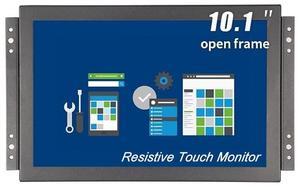10.1 inch Open Frame High Brightness 1000 nit Industrial Resistive Touch Screen Monitor Sunlight readable Support HDMI/VGA/USB/BNC With Speakers LCD Display 1280X800 (Resistive Touch, 10.1 Inch)