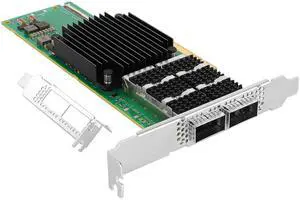 Vogzone 200GbE Smart NIC Card for Mellanox MCX653106A-HDAT-SP, PCIe 3.0/4.0 x16 200Gb VPI Ethernet NIC with Mellanox ConnectX-6 Dx Chipset,Dual QSFP56 HDR IB Network Card Support RDMA