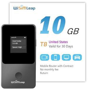 Global Travel Mobile Hotspot Device 4G Pocket Router No Roaming fee Built-in SIM Card No Need Physical Card No Contract 150 Countries Travel Portable WiFi Hotspot 10GB for US