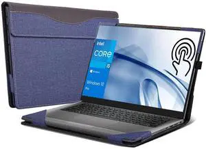 Laptop case Cover for Dell Inspiron 7430 14 Plus Laptop 7420 7425 and Inspiron 14 Pro 5420 5430 5425 Full Cover Drop Protection Case 14" PU Leather Inner Pocket Cover (Dark Blue)