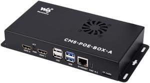 Compute Module 5 Mini-Computer Kit with Compute Module 5 IO Board with PoE Feature + Metal Case + Power Supply Adapter+ CM5 Fan, Compatible with Raspberry Pi Compute Module 5 Lite/eMMC (9 Items)