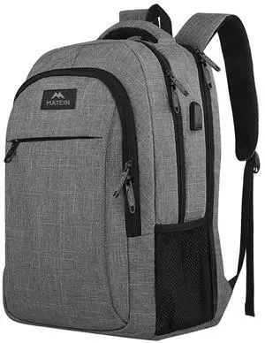 MATEIN Extra Large 18.4 Inch Laptop Backpack, Travel Computer Backpack with USB Charging Port TSA Friendly, Anti Theft College Backpack Flight Approved Business Work Big Bag for Women Men, Grey