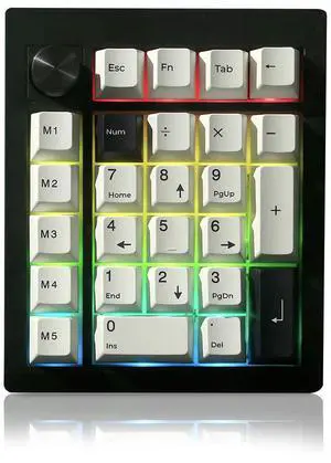 ZMX GMK26 Mechanical Numpad,VIA/QMK Programmable Hot Swappable Gasket Wired BT5.0/2.4G Wireless Number Pad with Knob PBT Keycaps 26 Keys Macro RGB Gaming Numeric Keypad for Laptop TKL Keyboard (Black)
