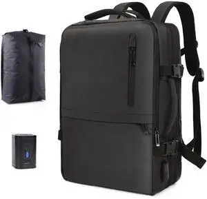 Zingtto Air Vacuum Backpack for Travel with Air Pump, 60L Expandable Backpack with Detachable Vacuum Compression Bag Waterproof Carry On Large Travel Bag for Airline Laptop Backpack