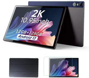 weelikeit 10.95 inch Tablet 2K Android 13 Tablets with Case, 6GB+128GB+6GB Expand, MTK8183 Octa-Core 2000 * 1200 IPS Display, 5MP+13MP Camera, 7000mAh Battery,Quad Speakers,5G WiFi,BT5.0, GPS