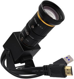 SVPRO 4K 60fps HDMI Camera USB3.0 Streaming Webcam with 5-50mm Manual Telephoto Lens 10X Optical Zoom H.264 Industrial Microscope Close-Ups Camera,USB and HDMI Dual Ouput