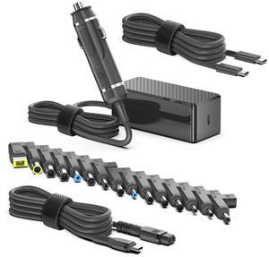 HKY PD3.1 140W 100W 96W 90W 87W 67W 65W 45W USB-C Laptop Car Charger 12V-24V DC Adapter For MacBook Air/Pro,Dell XPS/Latitude/Precision,Lenovo Yoga/Thinkpad/ThinkBook,HP,Asus Laptop & All USB C Device