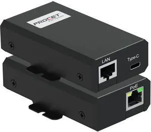 PROCET Gigabit PoE Splitter USB C 25W, RJ45 to Type C Power with Ethernet Connectivity Adapter Splitter for Eero 6/7, Tablet, iPad, Raspberry Pi4/5, Weather Sensor, Webcam, Wireless AP