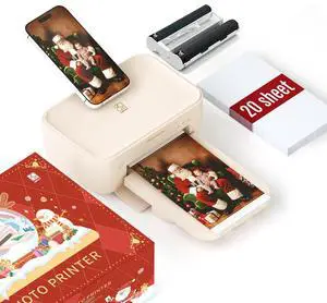 HPRT Photo Printer 4x6,+20 Sheets&1ribbon, Picture Printer for iPhone, Android, Smartphone, AR Video Printing, Portable Photo Printers CP4100
