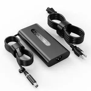 GaN 240W 19.5V 12.31A Slim AC Charger Fit for Dell Alienware M15 R7 X16 X17 R2 X15 R2 M17 R5 Precision 7670 7680 7770 7780 LA240PM200 HA240PM200 DA240PM200 Laptop Supply Power Adapter Cord