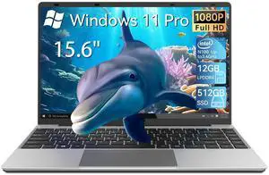 Gezoon 15.6 Inch Laptops, Windows 11 Laptop Computer with 12GB RAM 512GB SSD, Celeron N100 Quad-Core(Up to 3.4GHz), FHD IPS 1920x1080, HDMI, Type-C, USB 3.0, WiFi 6, BT 5.2, TF Card Reader, 6500mAh