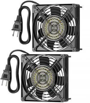 DEWENWILS 2 Pack 120V AC Fan, Waterproof Exhaust Fan 120mm, 13W 2800RPM 60CFM, DIY Cooling Fan for Refrigerator, Computer Case, Compressor Engine, Generator, UL Listed