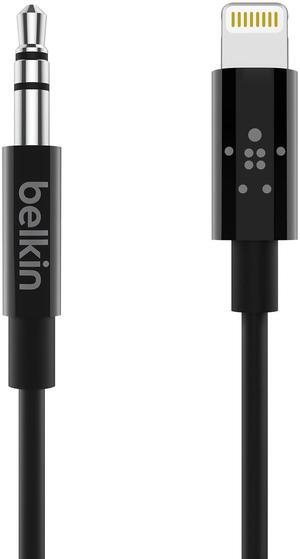 Belkin AV10172bt03-BLK 3.5mm Audio Cable With Lightning Connector, Black, Smartphone