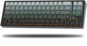 Womier SK71 75% Gaming Keyboard, Aluminum Alloy Shell Wireless Mechanical Creamy Keyboard Bluetooth/2.4G/Wired Hot Swappable Key Board Pre-lubed Switches, Gasket Mounted RGB for Mac/Win (Black)