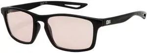 LEVEL UP Strike Blue Light Blocking Glasses - Computer Reading & Gaming Eyewear for Gamers to Filter UV Glare & Anti Eyestrain - Men, Women & Kids Black Frame Rose Lenses Reader Spectacles