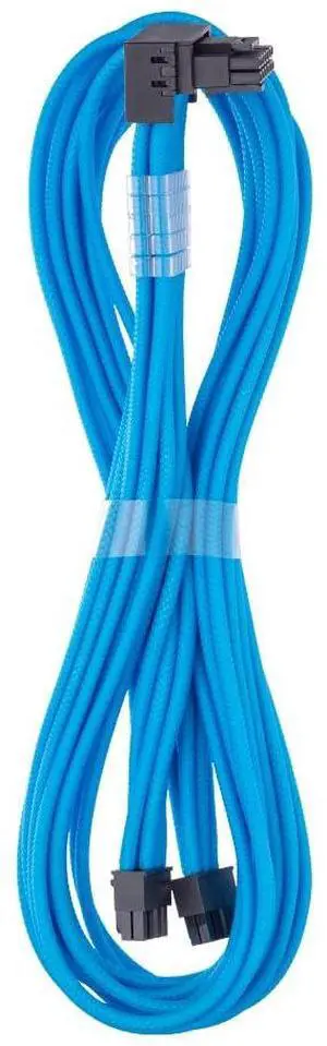 CableMod C-Series Pro ModMesh Sleeved 12V-2x6 12VHPWR 90° StealthSense PCIe Cable for Corsair Type 5 RMX Shift - Variant B (Light Blue, 90° 16-pin to Dual 8-pin, 65cm)
