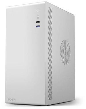 V200 Micro ATX/ITX Computer Case,Multifunctional Pc Case, Spcc Side Panel Business case, Support 250mm VGA Card 140mm CPU Cooler (White)